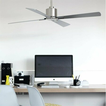 BRILLO 52 in. Airfusion Climate DC Ceiling Fan, Brushed Chrome & Silver BR3329057